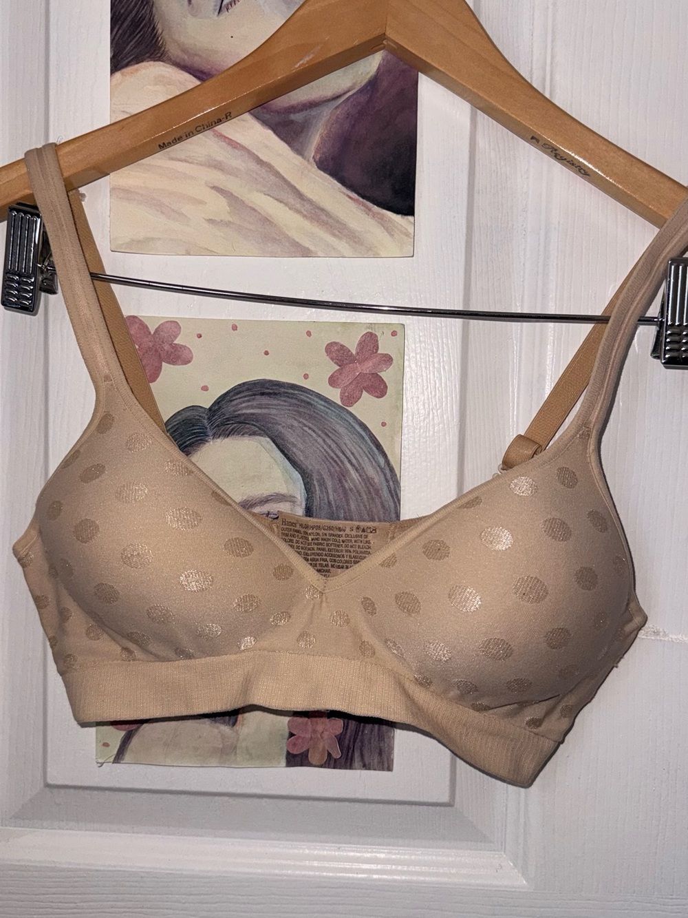Hanes Nude Polka Dot Wireless Bra